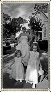 B&W version of a wedding day shot takes us back in time.
